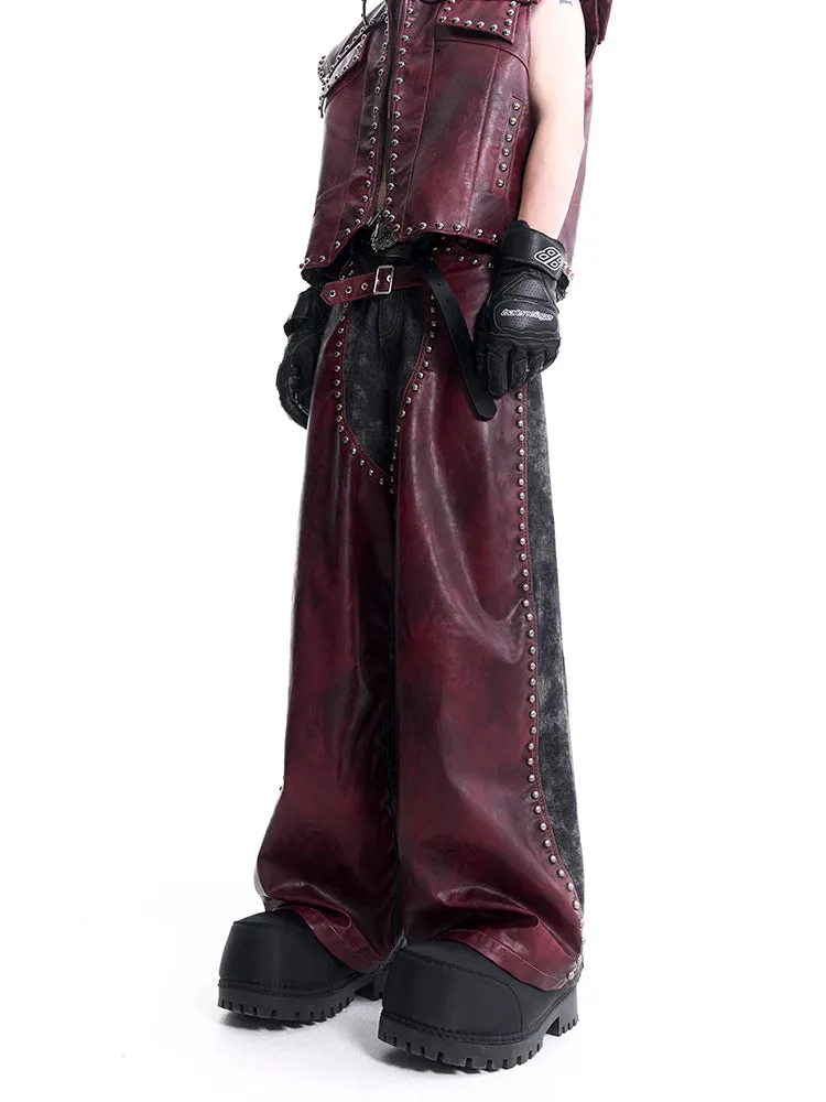 【24s Sep.】Metal Stud Leather Pants