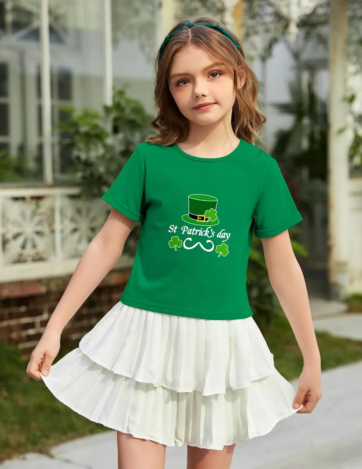 Arshiner Girls Crop Tops Short Sleeve Tie Dye Summer T Shirt Crewneck Rolled Cuffs Fashion Shirts Tee