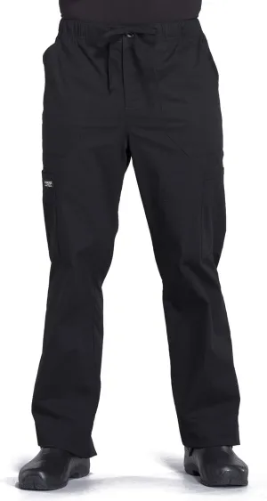 Cherokee Men's Scrub Pant Tapered Leg Fly Front Cargo Pant with 5 Pockets WW190