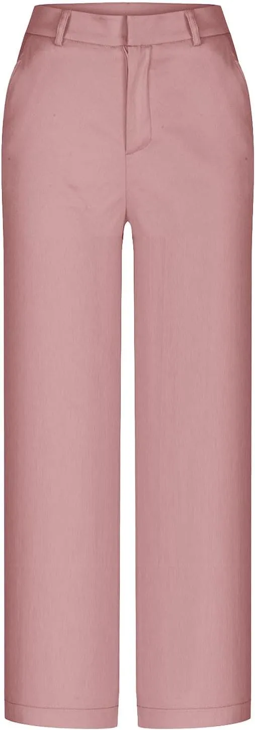 Dress Pants Women High Waisted Casual Business Office Pants Slacks Wide Leg Dressy Work Trousers with Pockets