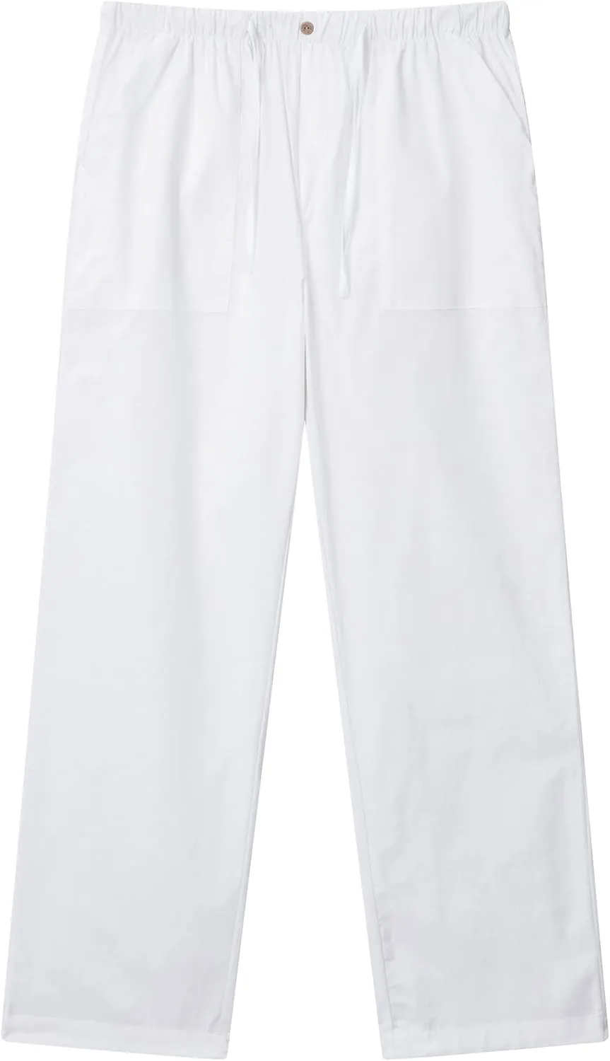 FANARCHER Mens Cotton Linen Pants Drawstring Loose Beach Pants with Pockets