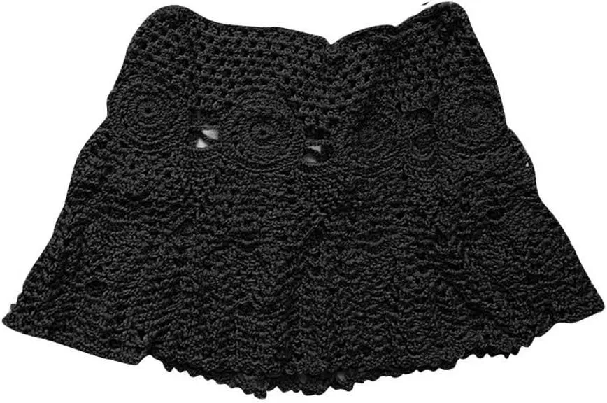 Fashion Women's Sexy Skirts Beach Hollow Out Short Knitting Women Skirt Wrap Hip Skirts Chic Plain Casual Skirt