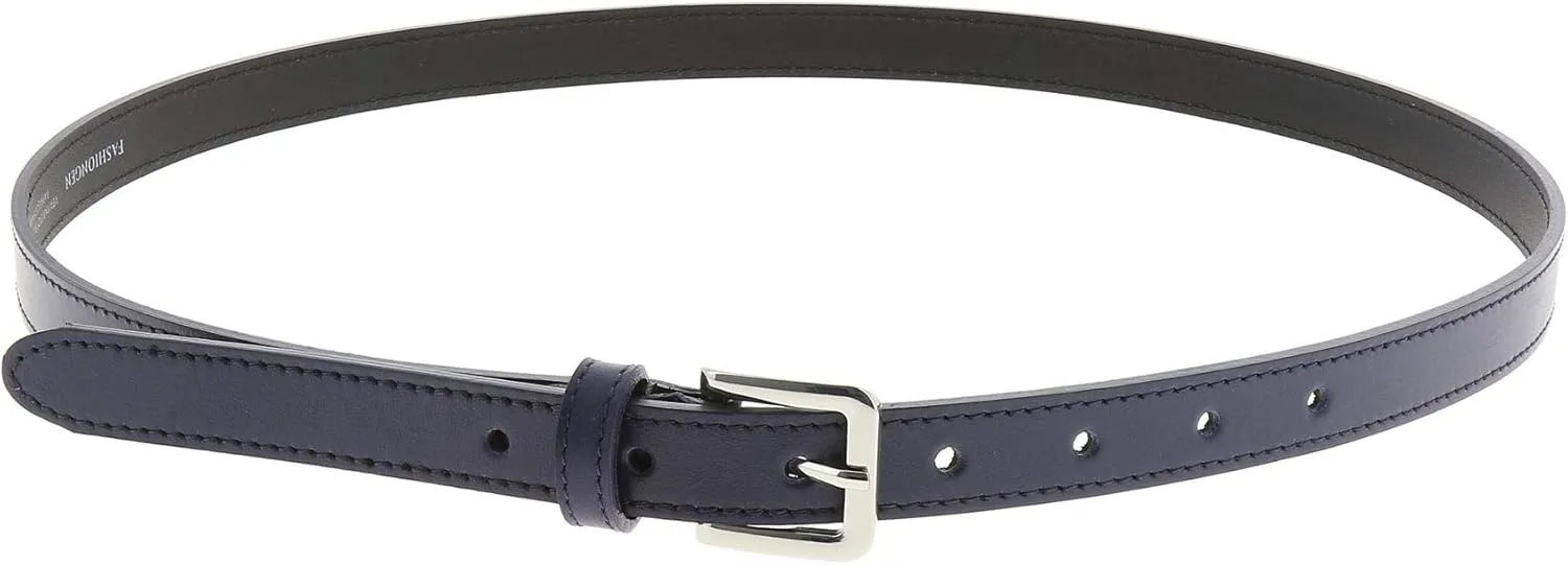 FASHIONGEN - Woman Italian Leather Belt, 2 cm width Ladies Belt for dress, pants, LINDA