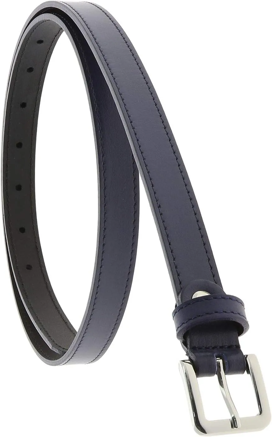 FASHIONGEN - Woman Italian Leather Belt, 2 cm width Ladies Belt for dress, pants, LINDA