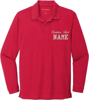 INK STITCH Custom Embroidery Stitching K110LS Men Long Sleeve Polo Shirts - 6 Colors