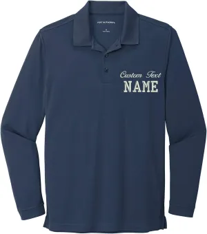 INK STITCH Custom Embroidery Stitching K110LS Men Long Sleeve Polo Shirts - 6 Colors