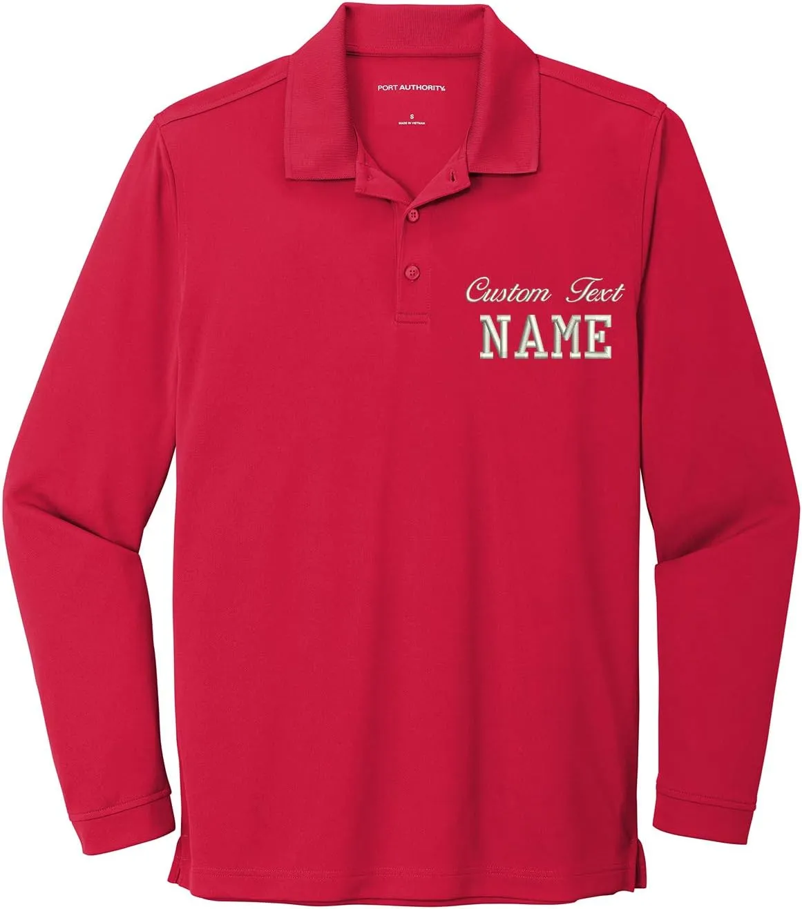 INK STITCH Custom Embroidery Stitching K110LS Men Long Sleeve Polo Shirts - 6 Colors