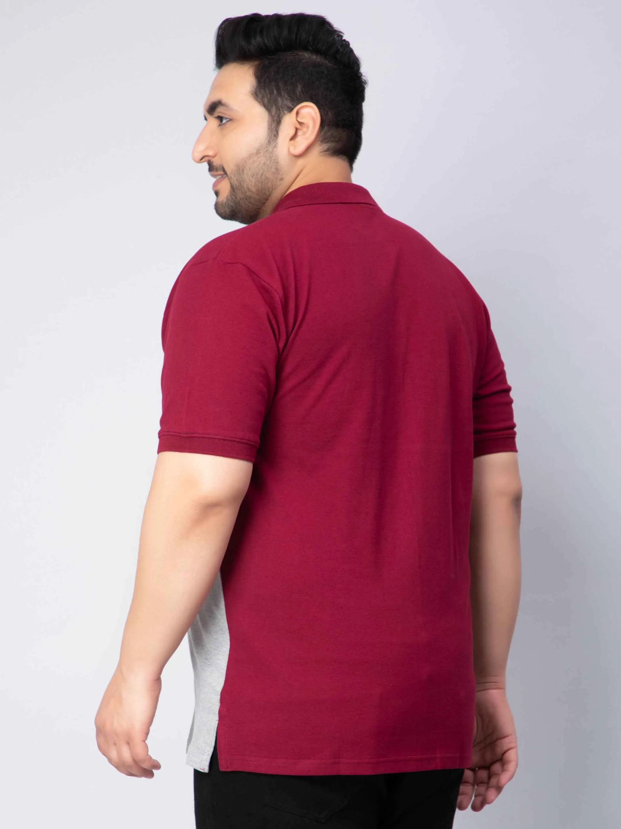 Maroon Triple Stripped Polo
