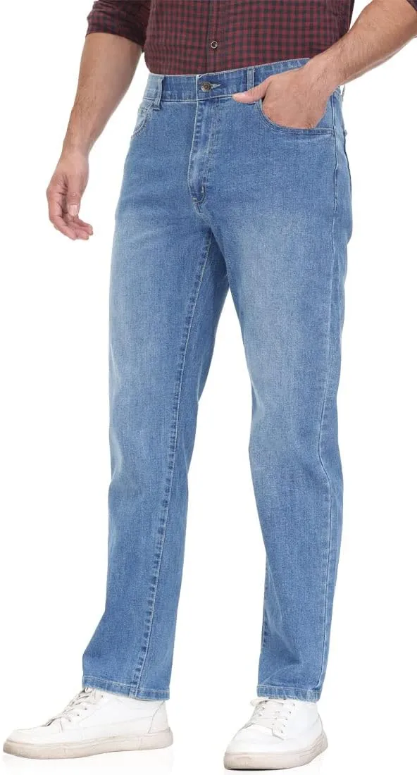Soojun Men's Flex Waist Regular Fit Straight Leg Jeans