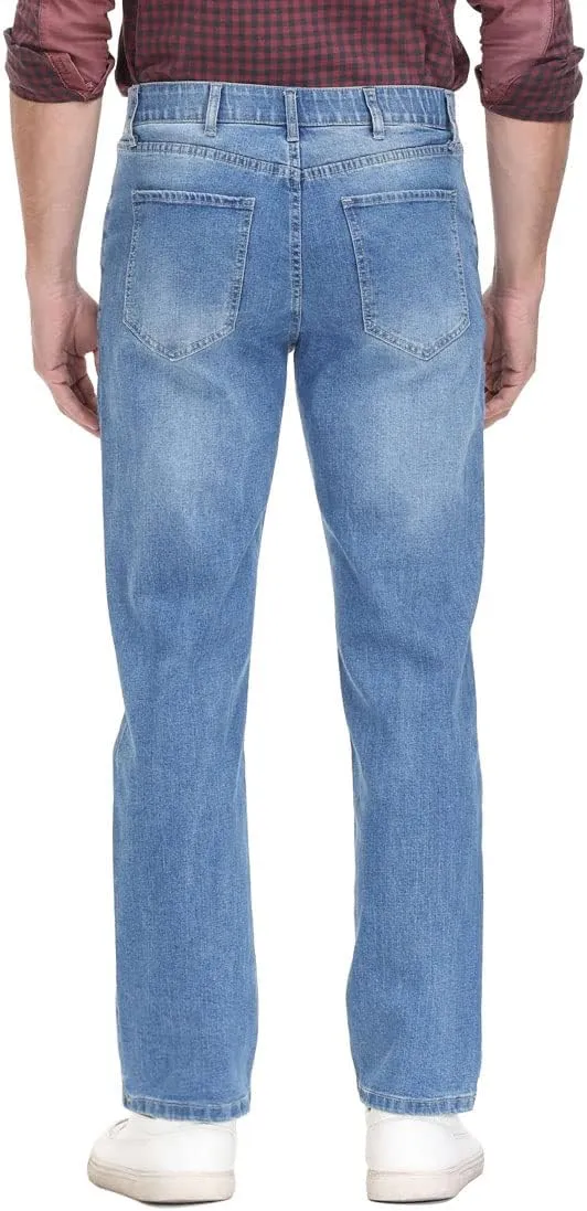 Soojun Men's Flex Waist Regular Fit Straight Leg Jeans