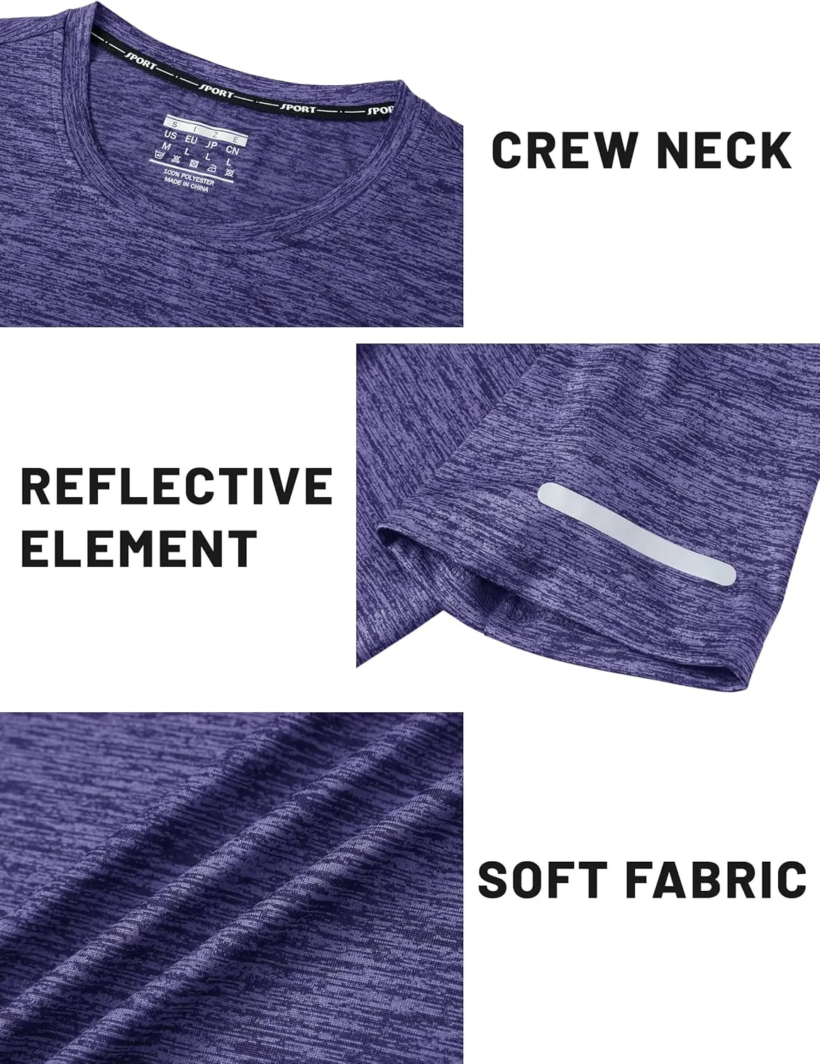 TACVASEN Mens Workout Shirts Short Sleeve Athletic Dry Fit Tshirts Shirts Running Gym Crewneck T-Shirts
