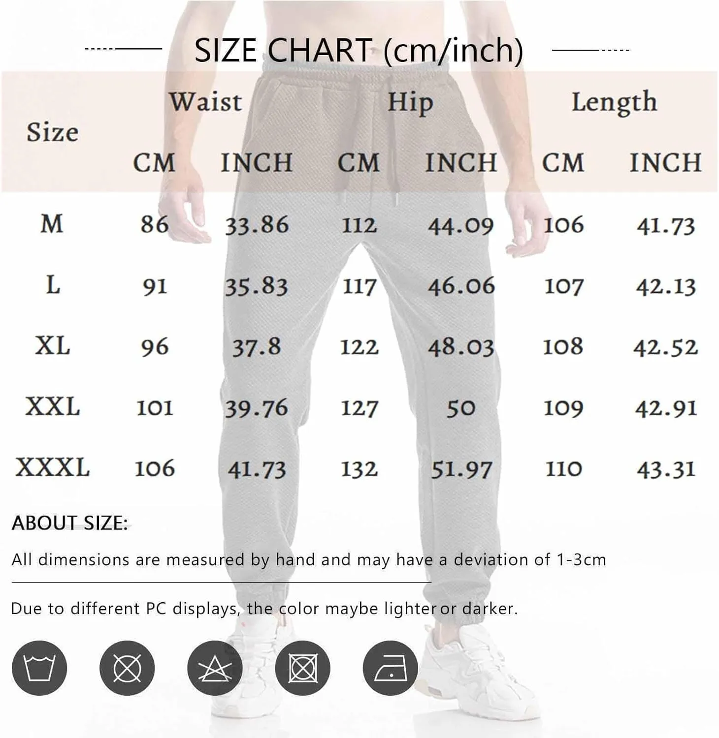 WENKOMG1 Jacquard Sweatpants for Men Tapered Ankle Length Elastic Waist Drawstring Joggers Active Running Jogging Pants