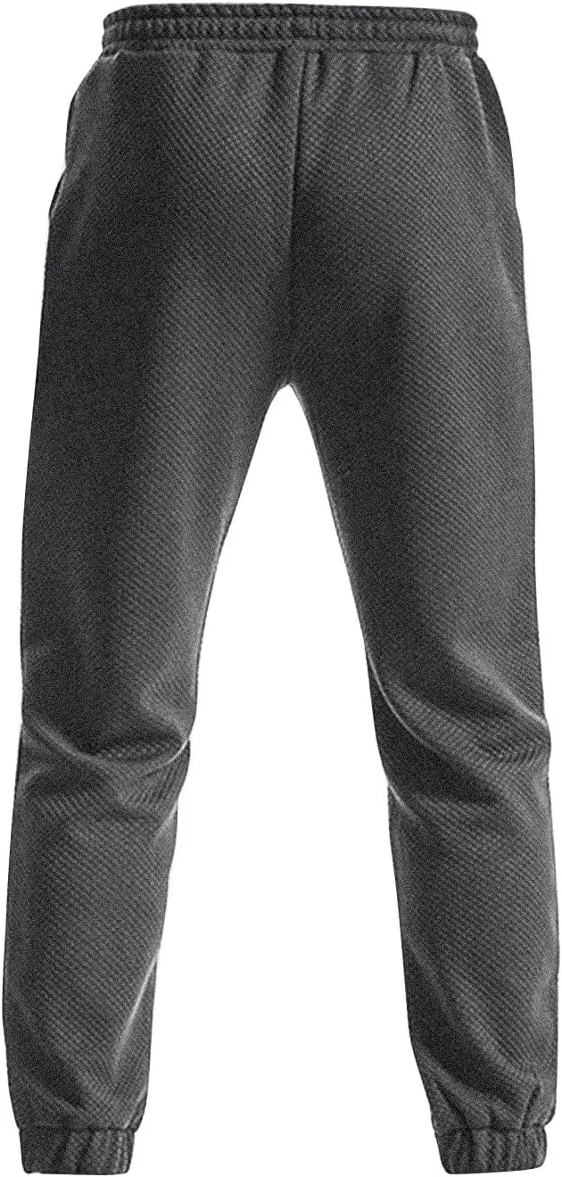 WENKOMG1 Jacquard Sweatpants for Men Tapered Ankle Length Elastic Waist Drawstring Joggers Active Running Jogging Pants