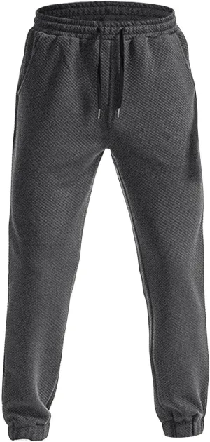 WENKOMG1 Jacquard Sweatpants for Men Tapered Ankle Length Elastic Waist Drawstring Joggers Active Running Jogging Pants