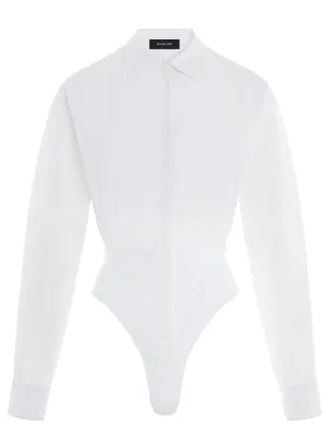 white poplin shirt bodysuit