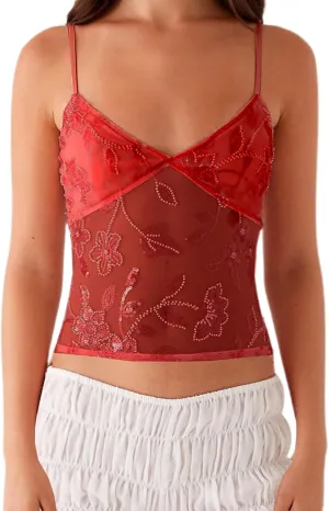 Women Sequin Cami Top Sexy Beaded Sleeveless Halter Crop Top Summer Glitter Backless Club Party Streetwear